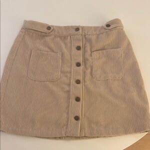 Love Riche Tan Ribbed A-Line Mini Skirt